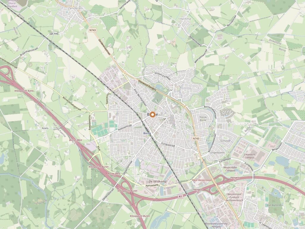 Plattegrond van Borne in Overijssel