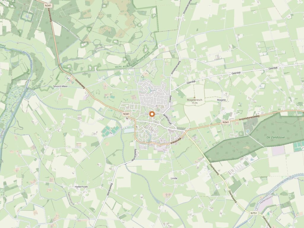 Plattegrond van Den Ham in Overijssel