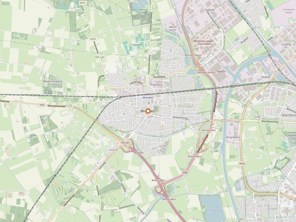 Plattegrond van Wierden in Overijssel