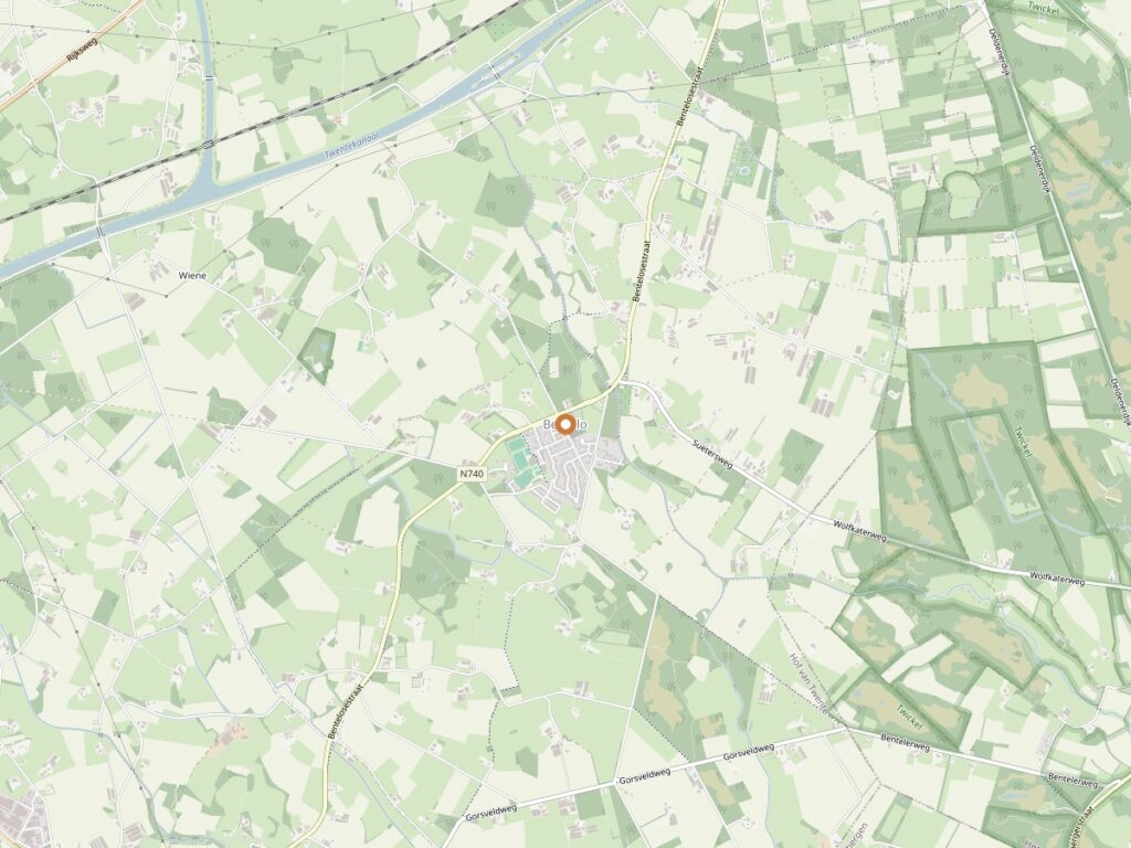 Plattegrond van Bentelo voor zanger huren in Overijssel