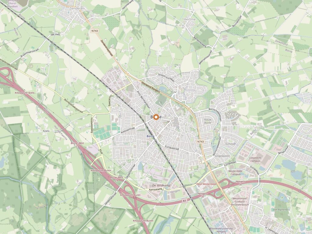 Plattegrond van Borne voor zanger huren in Overijssel