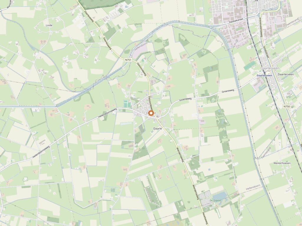 Plattegrond van Daarle voor zanger huren in Overijssel