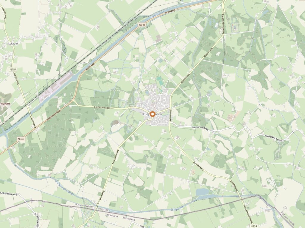 Plattegrond van Diepenheim voor zanger huren in Overijssel