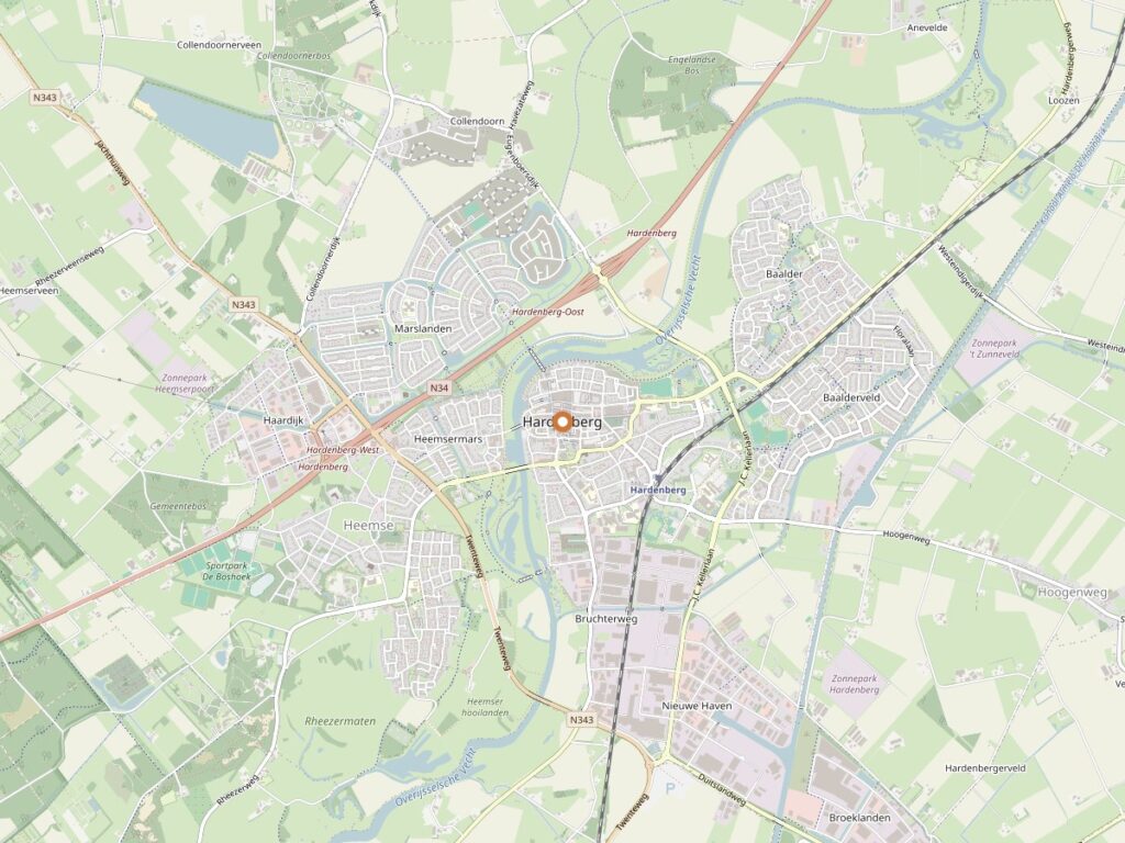 Plattegrond van Hardenberg voor zanger huren in Overijssel