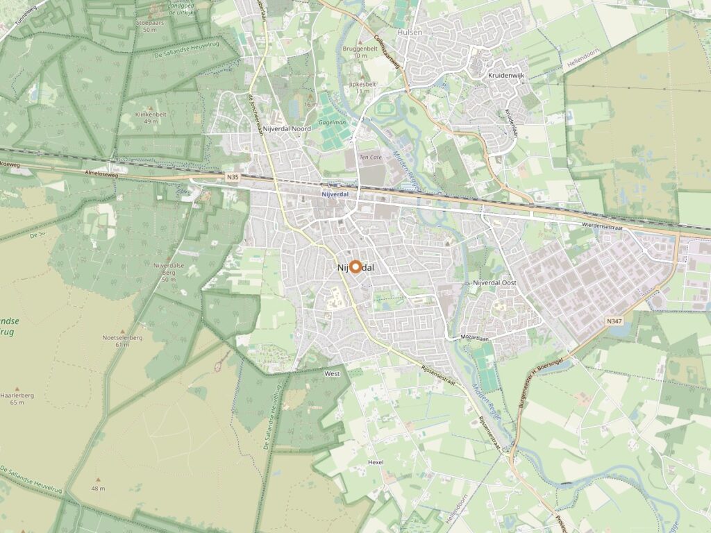 Plattegrond van Nijverdal voor zanger huren in Overijssel