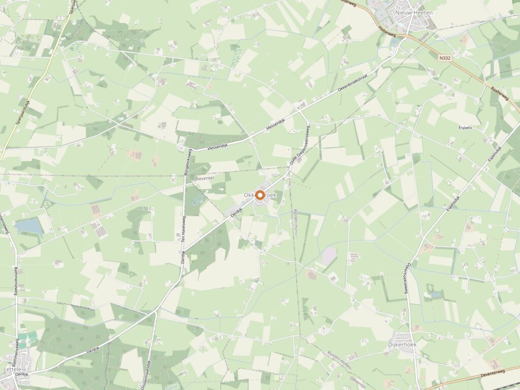 Plattegrond van Okkenbroek voor zanger boeken in Overijssel