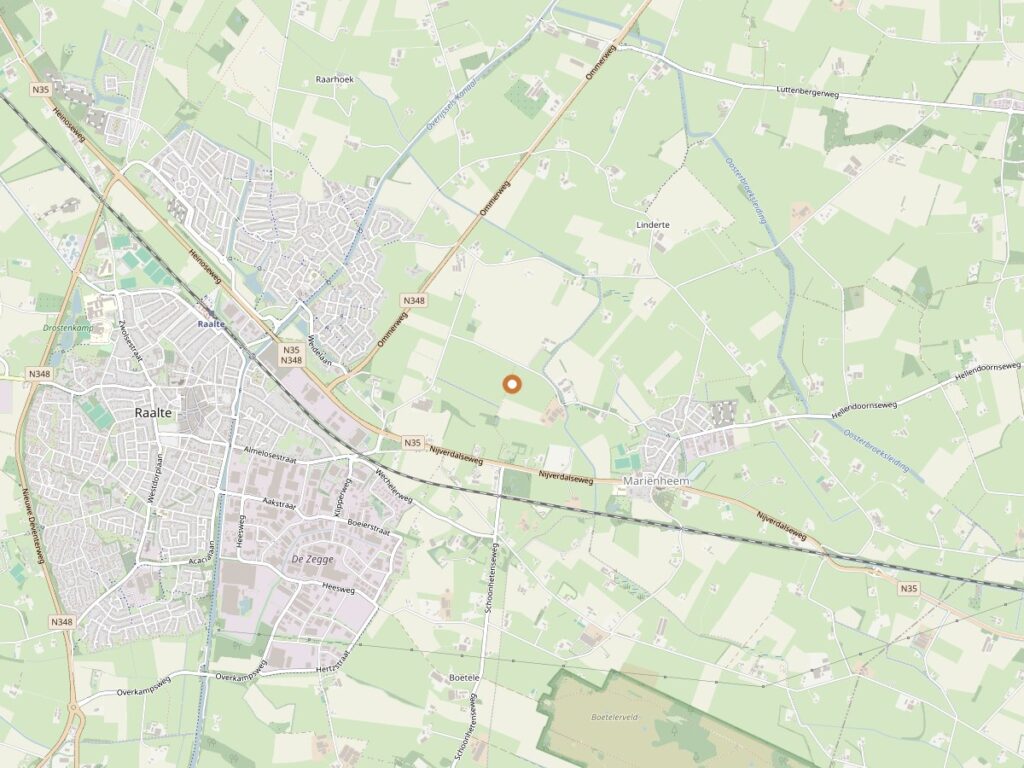 Plattegrond van Raalte voor zanger huren in Overijssel