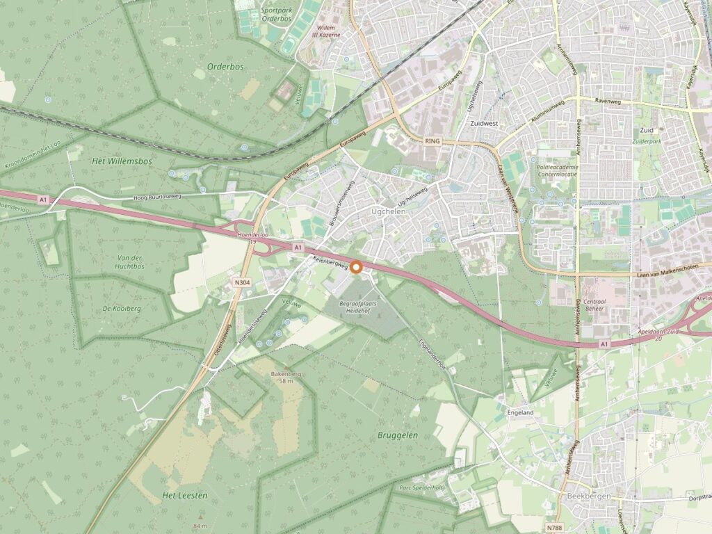 Plattegrond van Apeldoorn voor zanger boeken in Gelderland