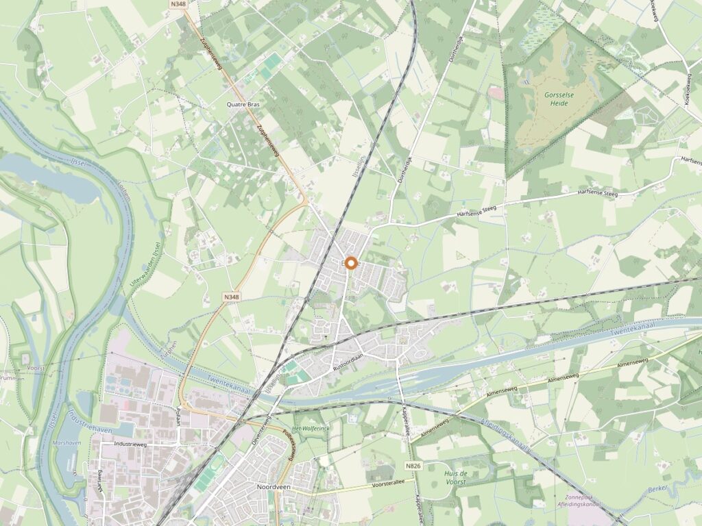 Plattegrond van Eefde voor zanger boeken in Gelderland