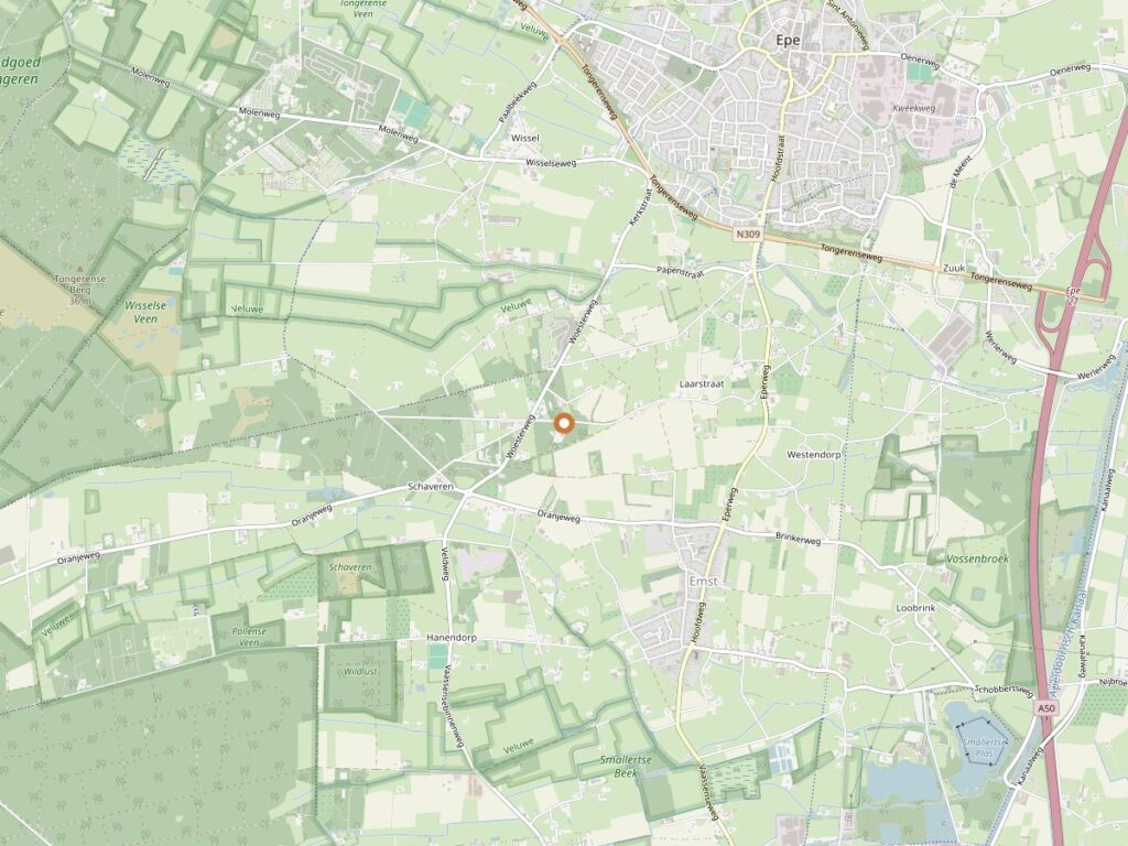 Plattegrond van Epe voor zanger boeken in Gelderland