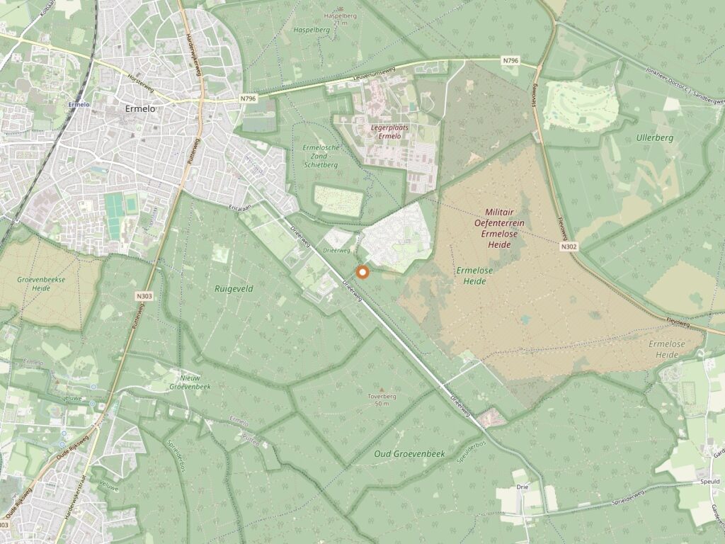Plattegrond van Ermelo voor zanger boeken in Gelderland
