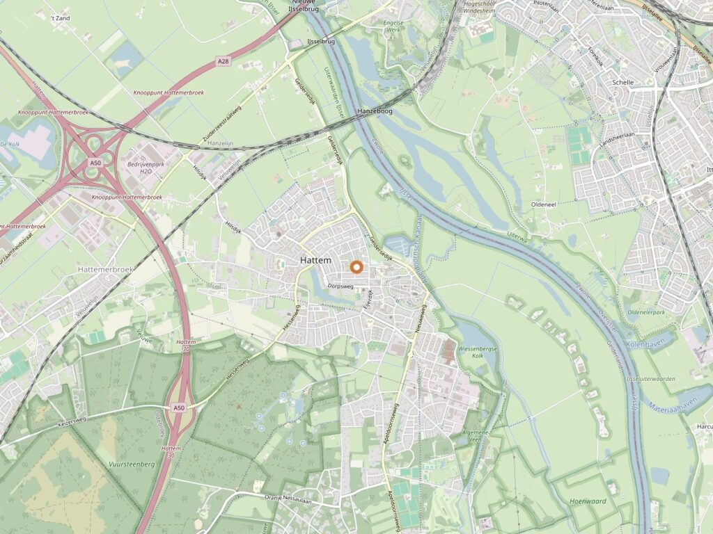 Plattegrond van Hattem voor zanger boeken in Gelderland
