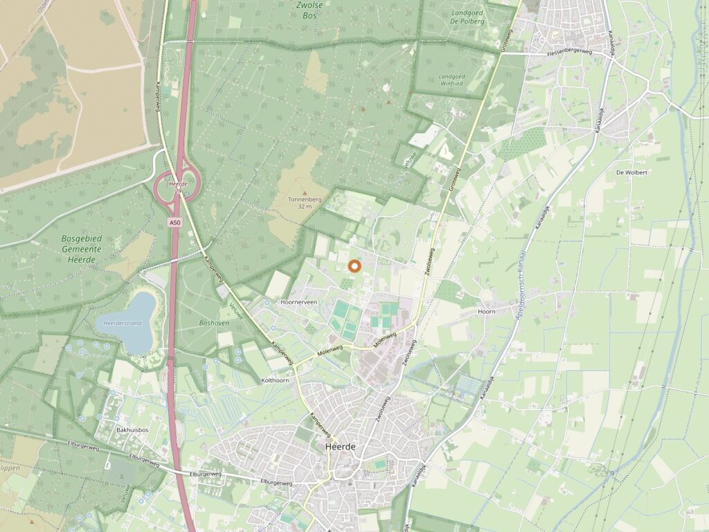 Plattegrond van Heerde voor zanger boeken in Gelderland