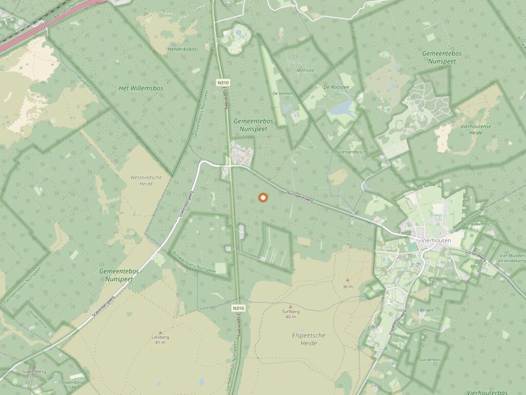 Plattegrond van Nunspeet voor zanger boeken in Gelderland