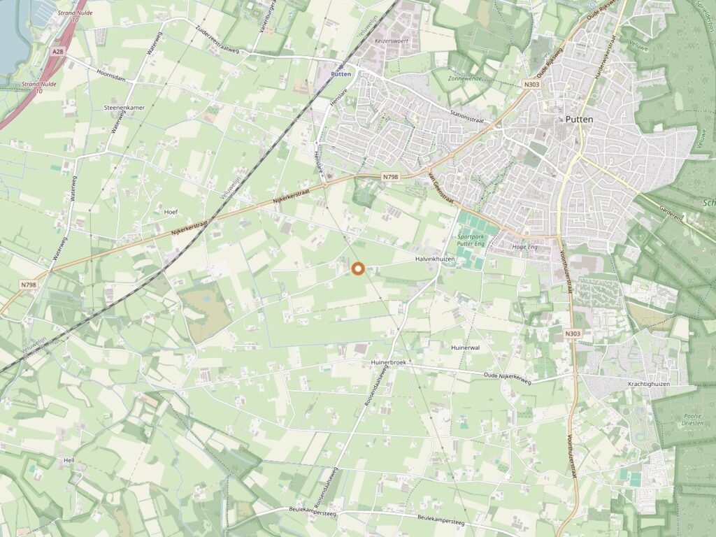 Plattegrond van Putten voor zanger boeken in Gelderland